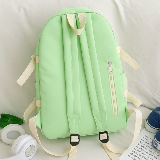 Набір шкільний Рюкзак 40х29х12 см,Сумка,Шоппер,Пенал,Зелений SBR Київ