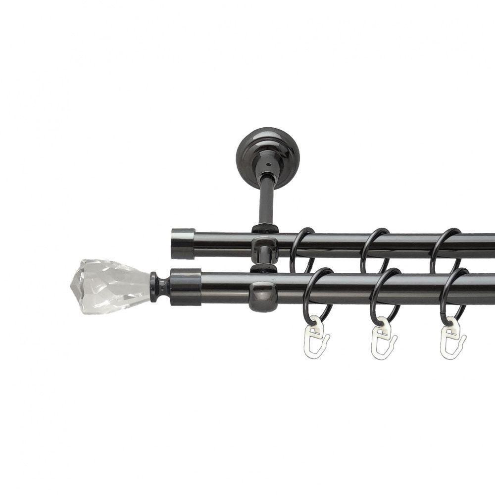 Карниз Orvit Лучетта металевий дворядний відкритий гладка труба кільце металеве Онікс 19\16 мм 240 см (00-00014879) Львів - фото 1