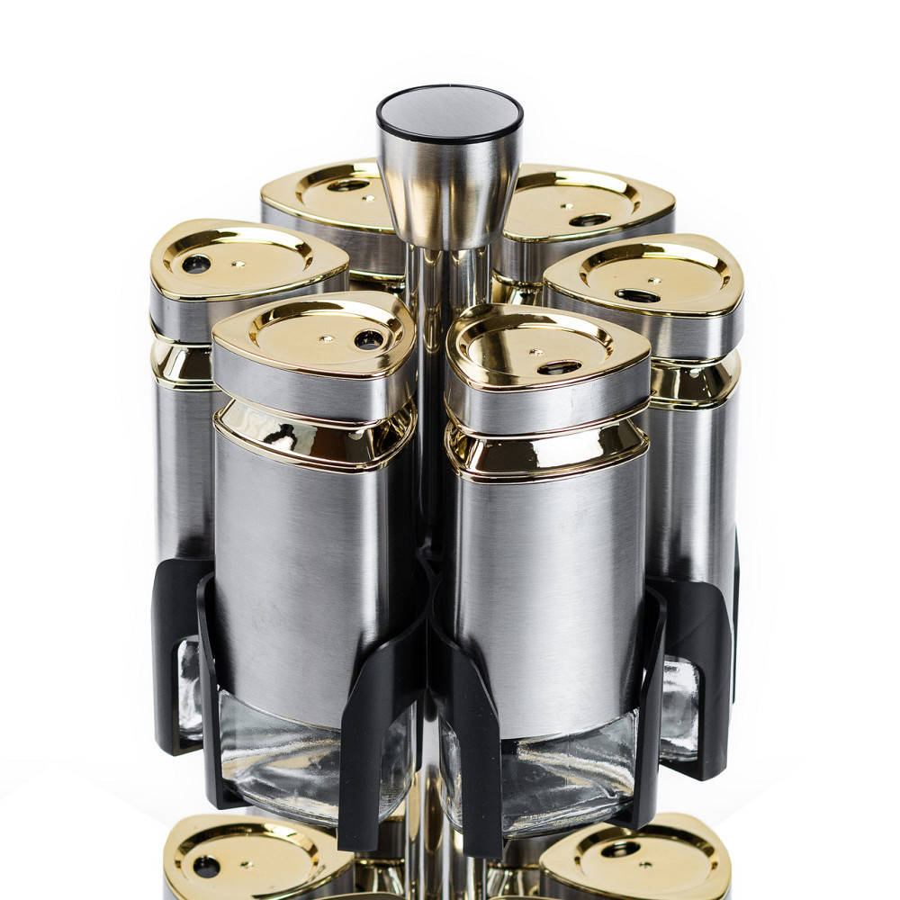 TS Kitchen Набір баночок для спецій 12 шт. по 120 мл на підставці Карусель Коломия - фото 3