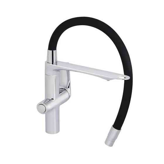 Смеситель для кухни Qtap Vlasta New с гибким изливом и подключением к фильтру QTVLA364CRM45648 Chrome Киев