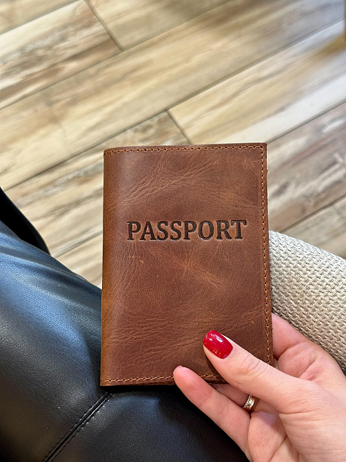 Шкіряна обкладинка для паспорта з написом 1940 Київ - фото 5