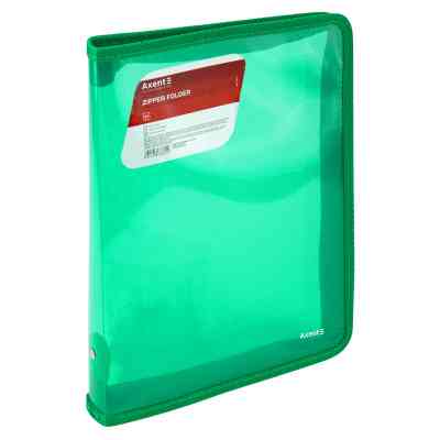Папка на молнии Axent объемная B5 550 мкм Прозрачная Зеленая (1802-26-A) Винница