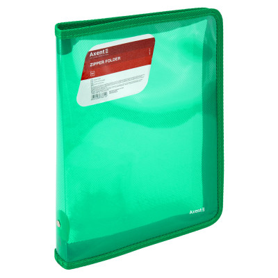 Папка на молнии Axent объемная B5 550 мкм Прозрачная Зеленая (1802-26-A) Винница - изображение 1