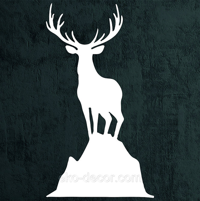 Декоративное настенное Панно «Олень», Декор на стену 110*61 см, Белый Киев - изображение 3