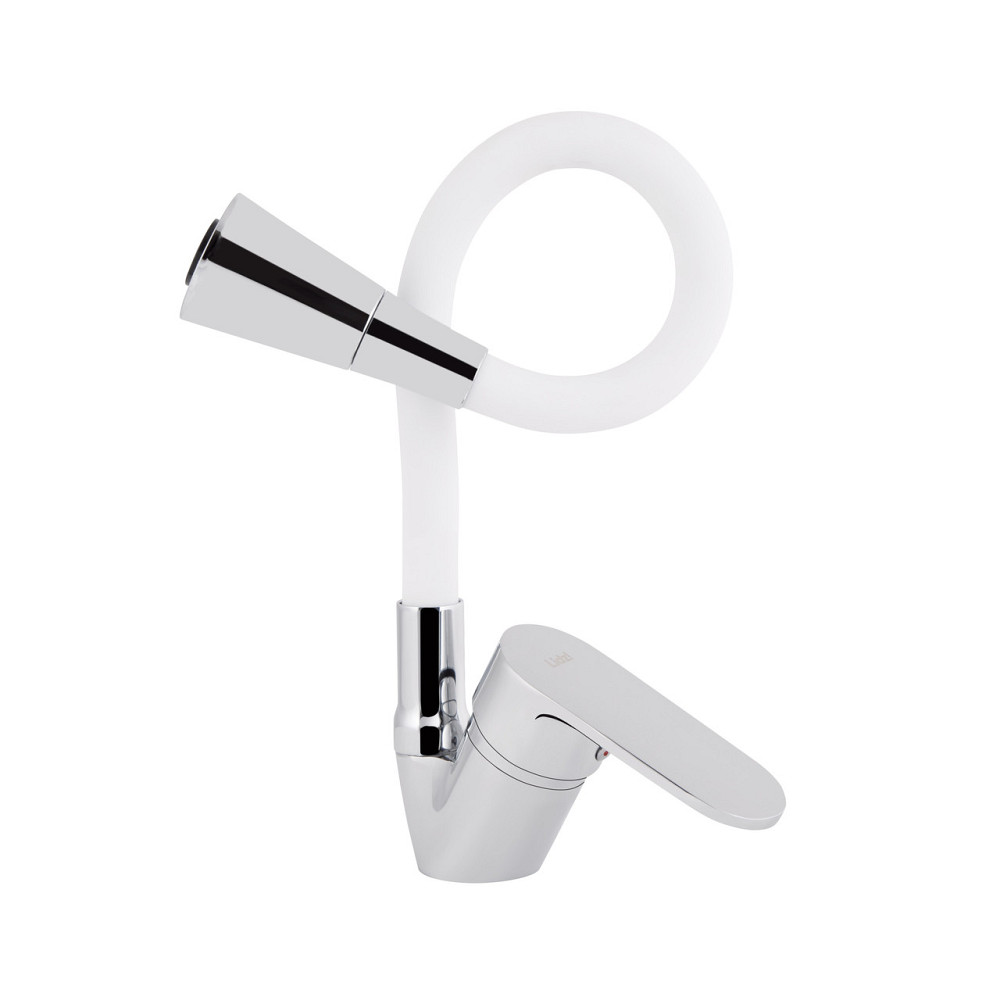 Змішувач для кухні Lidz Tani 008F3 з гнучким виливом (k40) LDTAN008F3WCR37037 Chrome/White Київ - фото 3