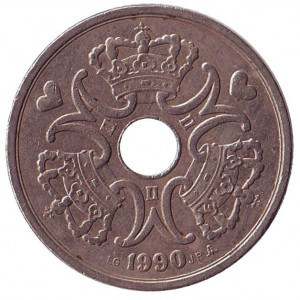 Монета 5 крон. 1990 год, Дания. Полтава - изображение 1