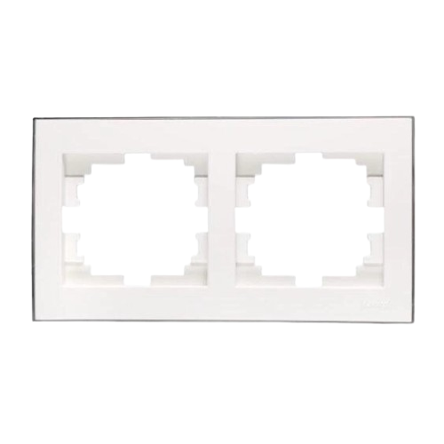 RAIN білий Рамка горизонтальна 2-а з боковою вставкою хром Лезард Житомир - изображение 1