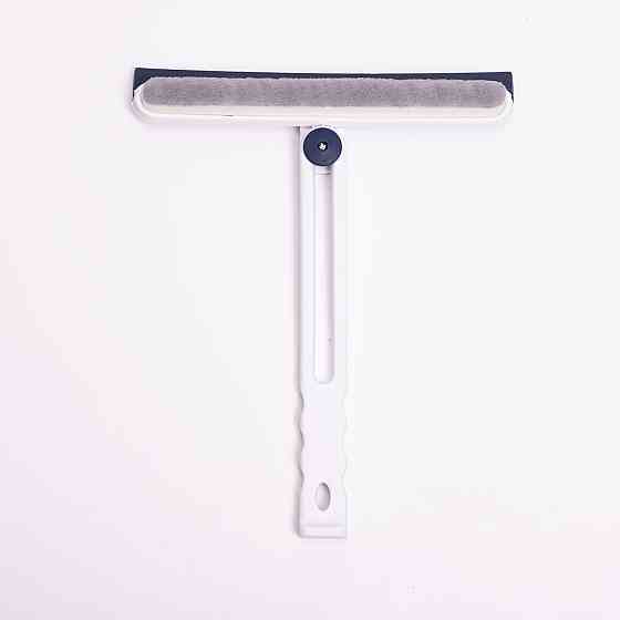 Скребок для миття скла складний з абразивною губкою та гумовим лезом для вікон дзеркал душу Блакитний HP-35015-27BL Коломия