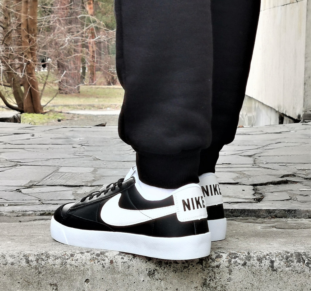Кроссовки Nike Blazer Черные Мужские Белые Форсы Кожаные Найк (размеры: 41,42,43,44,45,46) Днепр - изображение 5