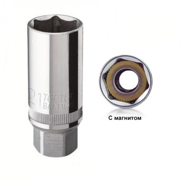 Головка свічкова з магнітом 21мм 1/2" BAAT-1621 Toptul Винница - изображение 1