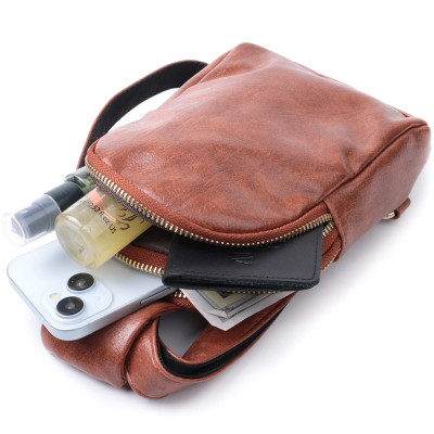 Сумка Vintage Компактна жіноча через плече на два відділення з екошкіри Коричнева (22783) Вінниця - фото 2