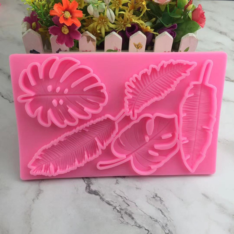 Молд силиконовый Листья 195 на 122 мм розовый Киев - изображение 3