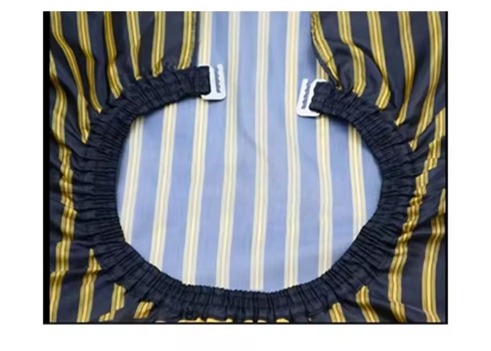 Парикмахерская накидка для стрижки и покраски 140 на 160 см в черную полоску золотистый Киев - изображение 6