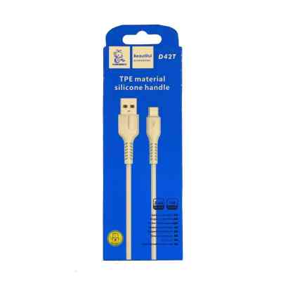 Дата кабель USB 2.0 AM to USB-C 1.0m 2.4A silicone white Denmen (DM-D42T-WH) Вінниця