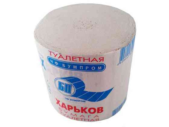 Туалетная бумага без втулки 65 Харьков Бумпром серая, макулатурная туалетная бумага без гильзы оптом (20 рул) Харьков