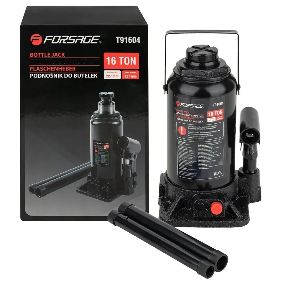 Домкрат пляшковий (205-390мм) 16т Forsage F-T91604DS Одеса - фото 1