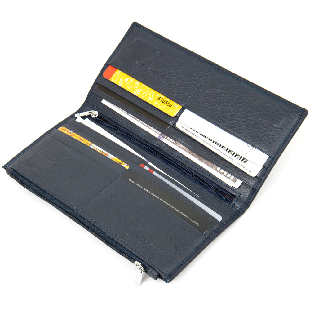 Стильний жіночий шкіряний гаманець ST Leather 19382 Темно-синій Київ - фото 6