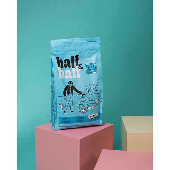 Сухой корм Half&Half для щенков всех пород, с говядиной, 2 кг Винница
