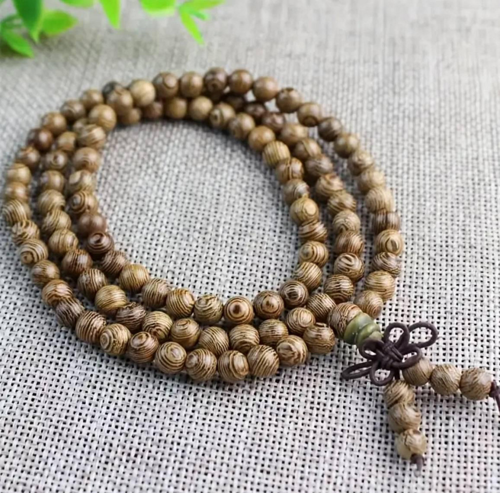 Буддійський браслет з натурального сандалового дерева, 108 намистин Київ - фото 1