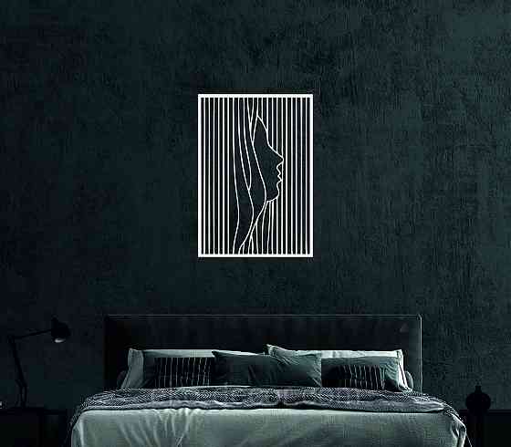 Декоративное настенное 3D Панно «Силуэт женщины», Декор на стену с объемом 90*63 см, Белый Киев