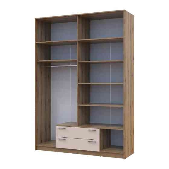 Шкаф для одежды Doros Ронди с антресолью и зеркалом Дуб Артизан/Кашемир 4ДСП 160х52х236 DRS-011680 (80737831) Днепр