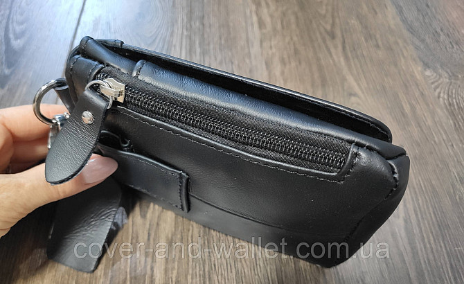 Маленькая кожаная мужская сумка на пояс Vintage 14691 Киев - изображение 5
