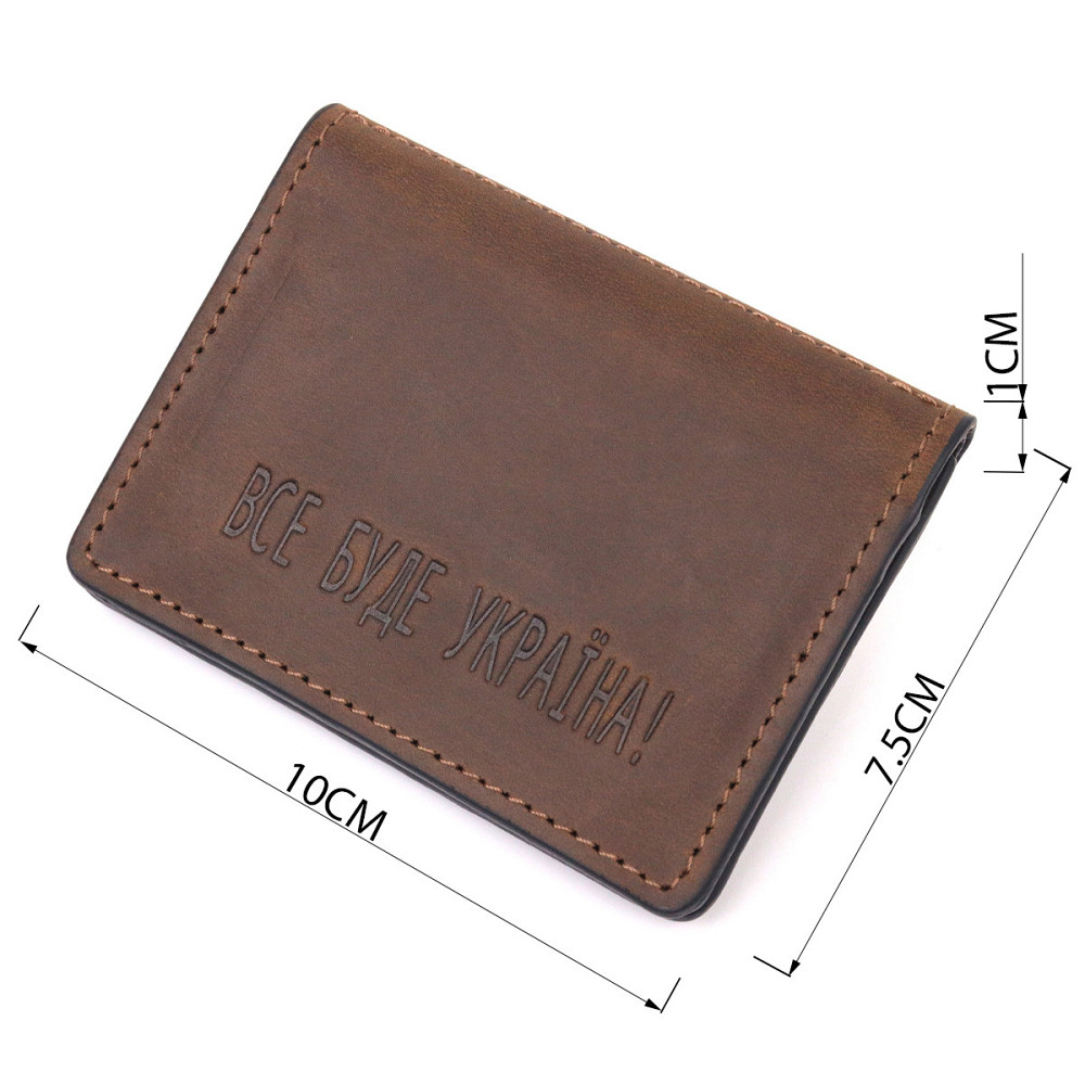 Удобная обложка на автодокументы в винтажной коже Украина GRANDE PELLE 16710 Коричневая Киев - изображение 8
