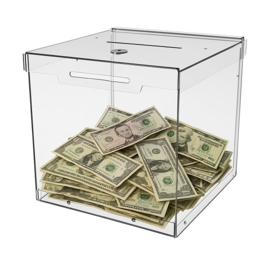 Ящик EKOSTAR с замком для сбора денег 150x150x150 мм. Объем 3,3 литра. Киев