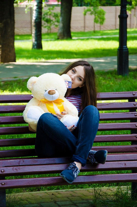 Плюшевий ведмедик М'яка іграшка Бойд 70 см Абрикосовий Тернопіль - фото 4