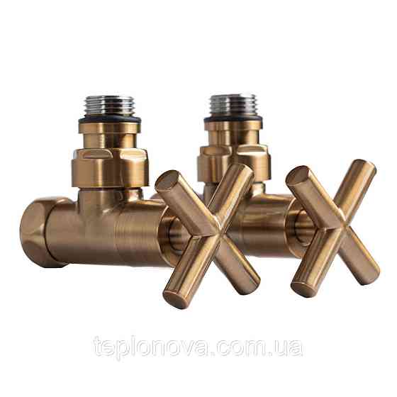 Кран кутовий для сушарки для рушників Raftec Premium 1/2"х1/2" бронза Чернівці