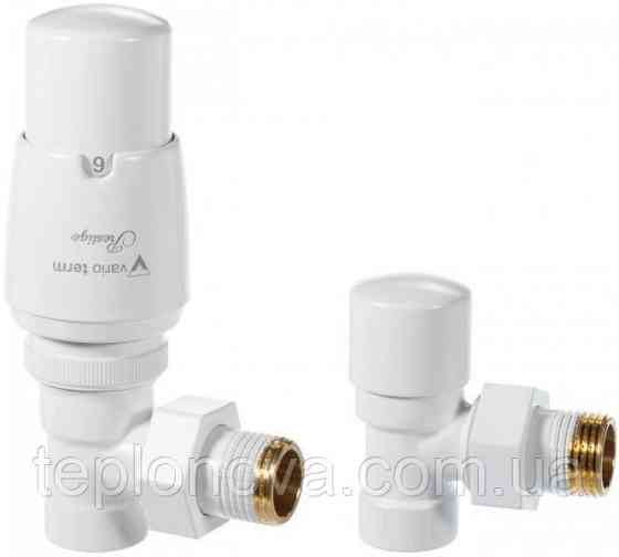 Комплект вентилів термостатичний Vario Term ROYAL, кутовий, білий. Чернівці