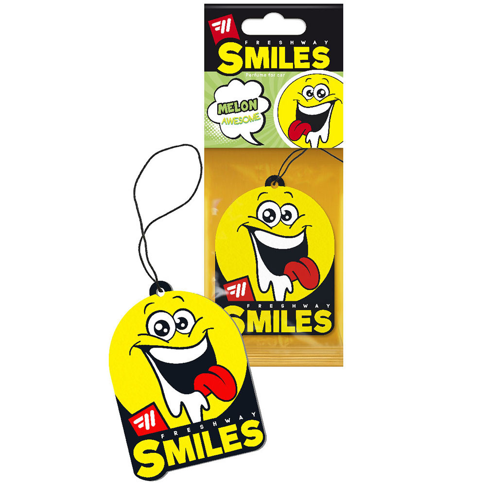 Ароматизатор для авто листочок "Smiles Dry" Melon (Диня) FreshWay Київ - фото 1