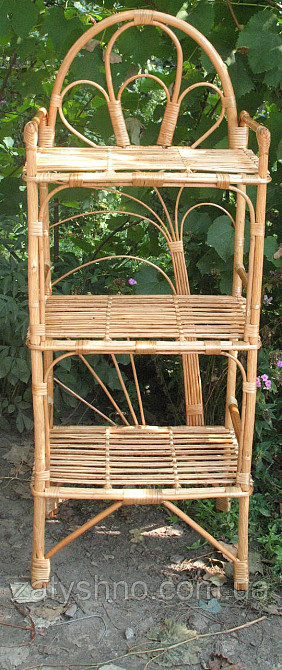 Етажерка плетена з лози на 3 полиці кавова Київ - фото 1