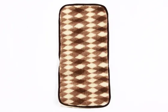 Накидка на сидушку овчина 105*50см темно-коричневий./бежевий ромб. Вінниця