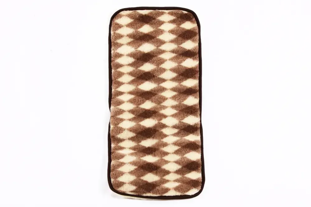 Накидка на сидушку овчина 105*50см темно-коричн./коричн./бежевый ромб Винница - изображение 1