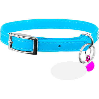 Ошейник для животных WAUDOG GLAMOUR "Цветочек" с резинкой и стразами для кошек (голубой) (32552) Винница - изображение 1
