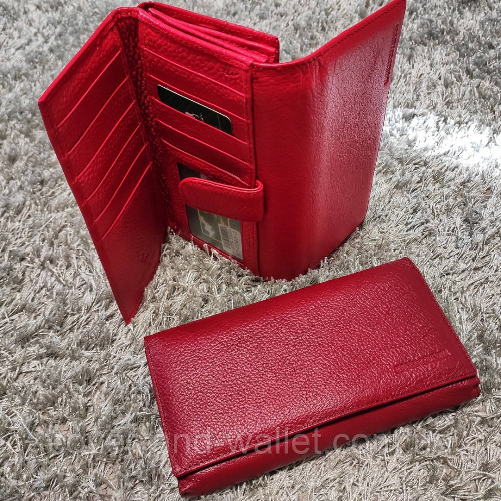 Бордовый женский кошелек на магнитах под много карт Marco Coverna Киев - изображение 1