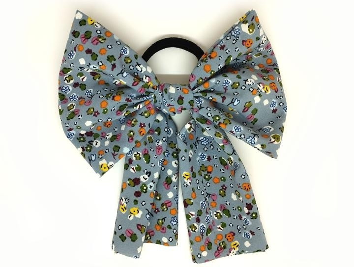 Твіллі бант на гумці сірий Київ - фото 1