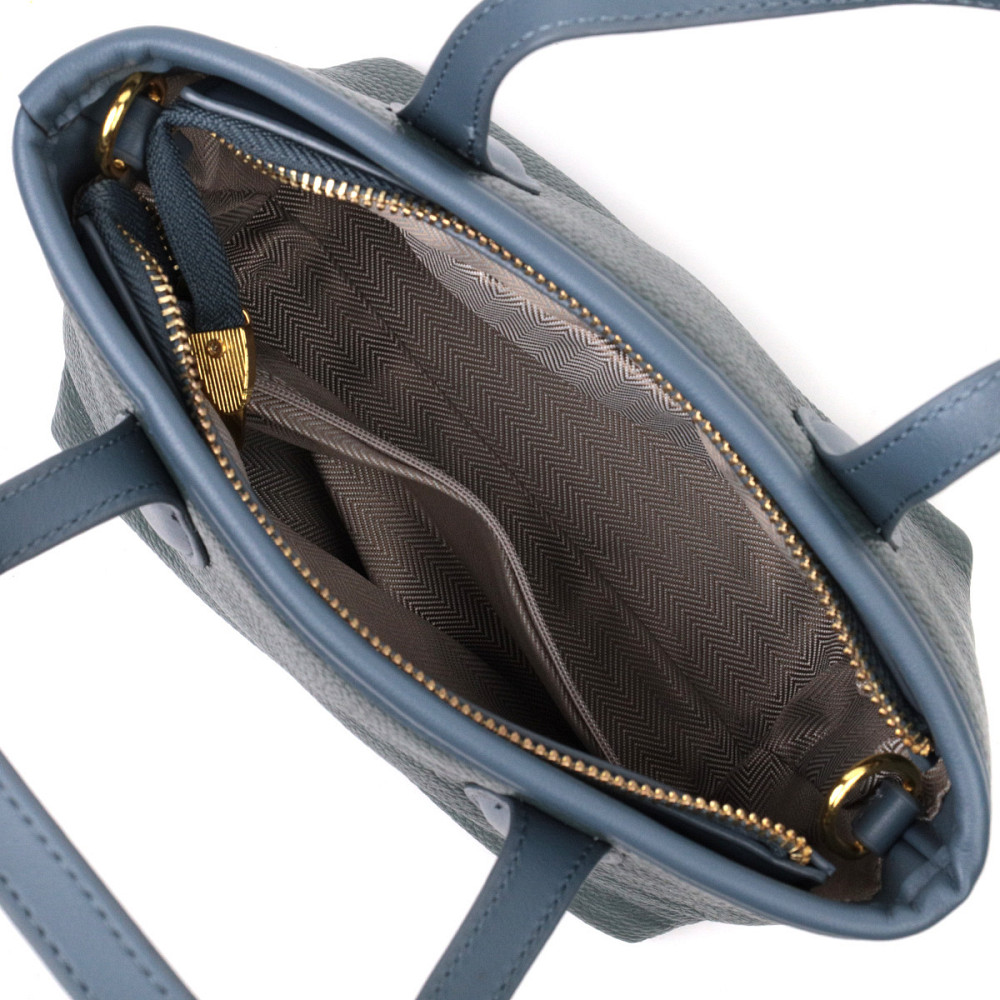 Элегантная сумка с двумя ручками из натуральной кожи Vintage 22282 Голубая Киев - изображение 5