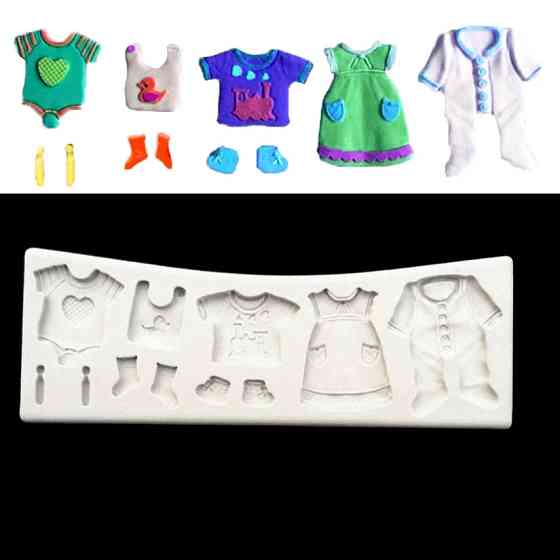 Молд силіконовий Одяг малюка 172 на 62 мм сірий Київ