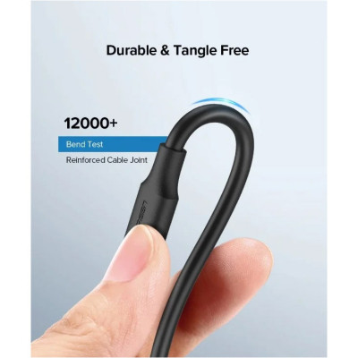 Дата кабель USB 2.0 AM to Type-C 0.5m 3.0A (18W) Nickel Plating US287 Black Ugreen (60115) Винница - изображение 7