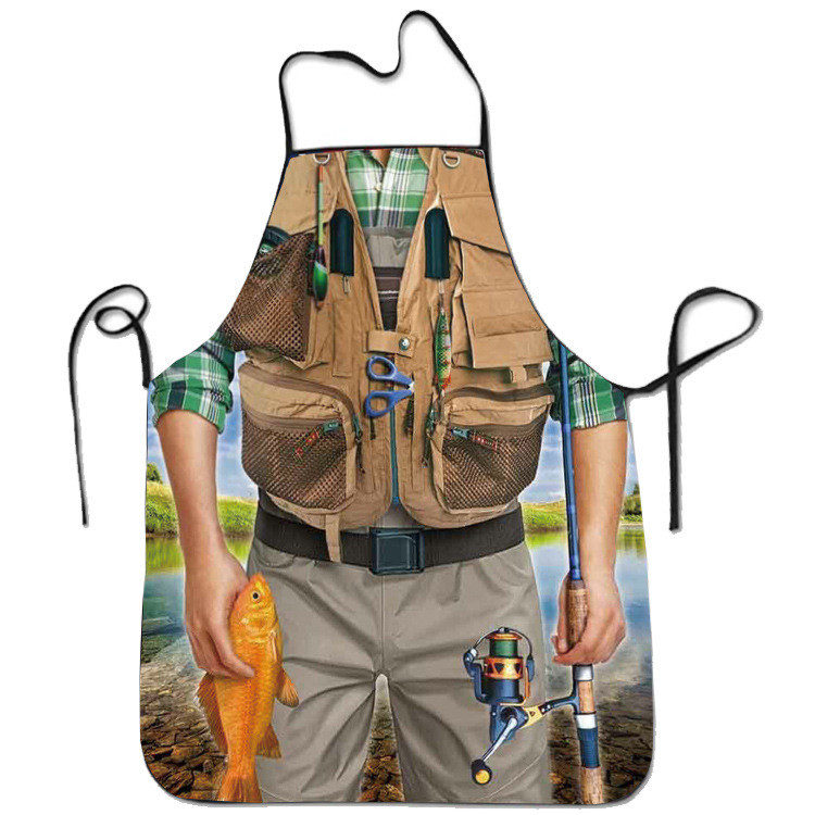 Фартух прикольний для чоловіків Рибак 80 на 60 см різнобарвний Київ - фото 1