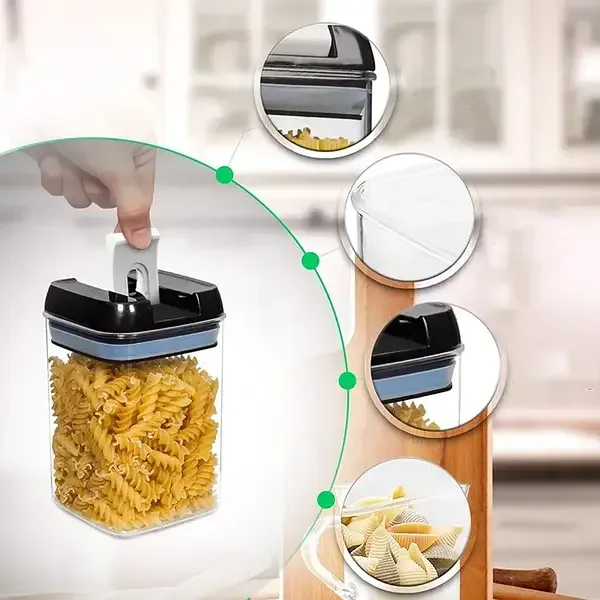 Набор емкостей для хранения сухих продуктов с крышками, 5 предметов / Пластиковые контейнеры для круп Одесса - изображение 3