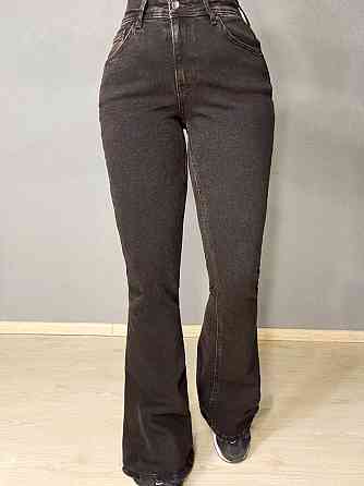 Джинсы женские Sherocco 7032 клеш от колена высокая посадка стрейчевые коричневые, чёрний з коричневим, 31, 31, 79 см, 107 см Киев