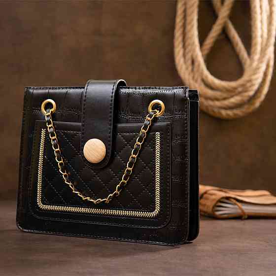 Сумка из кожзаменителя с тиснением Vintage sale_14943 Черная Киев