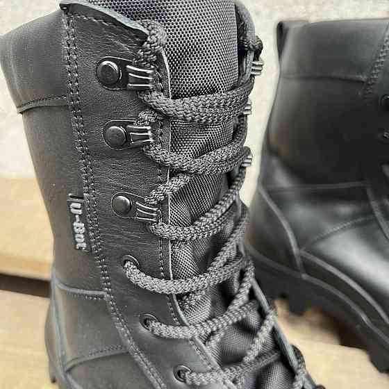 Чоловічі військові шкіряні берці демісезонні чорні, тактичні якісні шкіряні берці для ЗСУ Львів