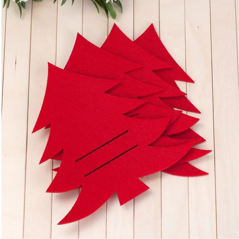 Прикраси на новорічний стіл Ялинки 4 штуки 20 на 17 см червоний Київ - фото 2