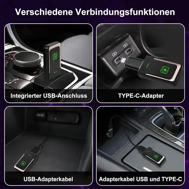 Бездротовий адаптер CarPlay Android Auto Pashlysh Wireless Z2 USB-C USB-A Plug and Plaу Київ - фото 5