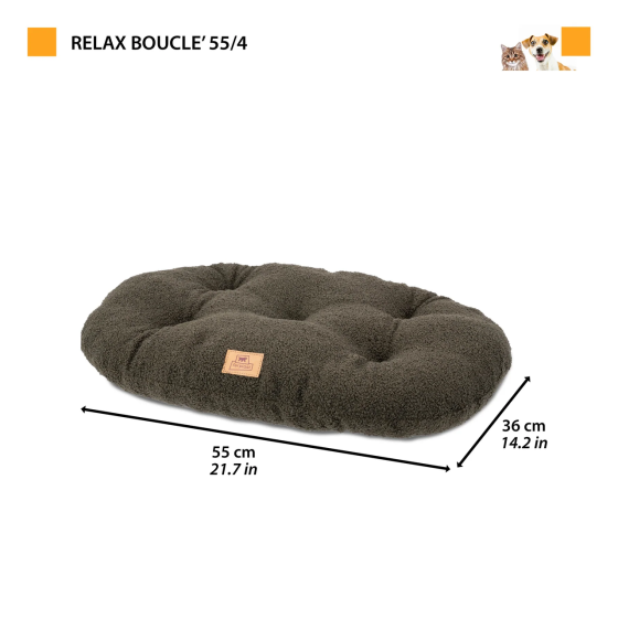 Лежак — подушка для котів і собак Ferplast Relax Boucli (Ферпласт Релакс) 55 x 36 см — 55/4, Сірий Запоріжжя