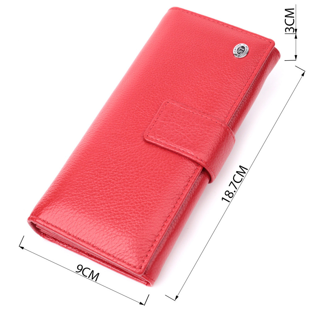 Женский кошелек на четыре отделения для купюр из натуральной кожи ST Leather 22549 Красный Киев - изображение 9